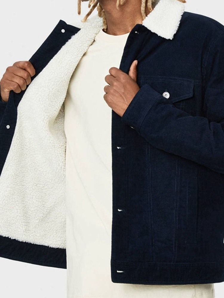 Patchwork Dickes Revers Casual Herrenjacke