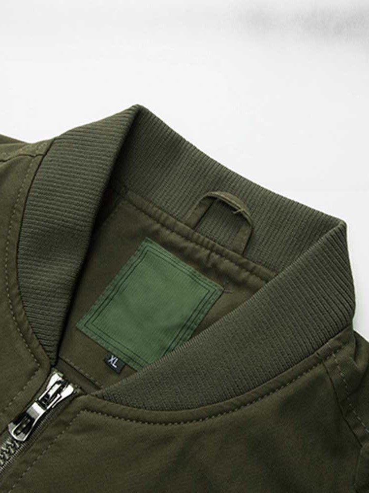 Reißverschluss Stehkragen Farbblock Slim Style Herrenjacke