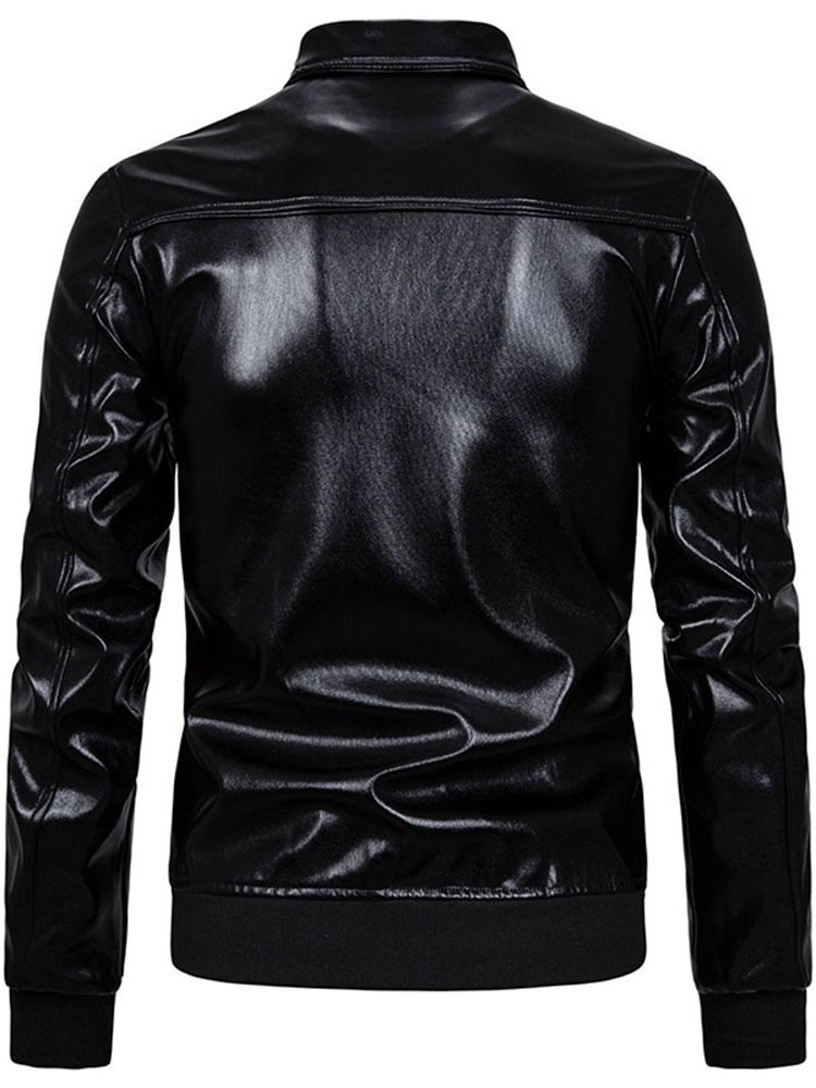 Revers Color Block Patchwork Slim Casual Herrenjacke