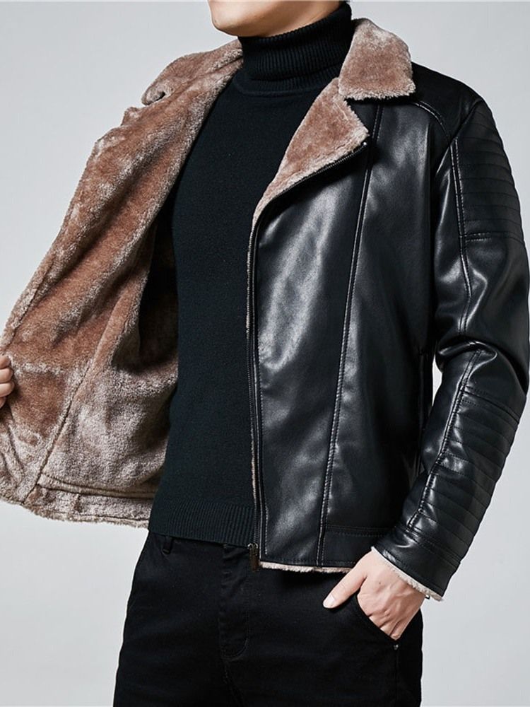 Schlanke Europäische Lederjacke Für Herren Mit Standard-revers