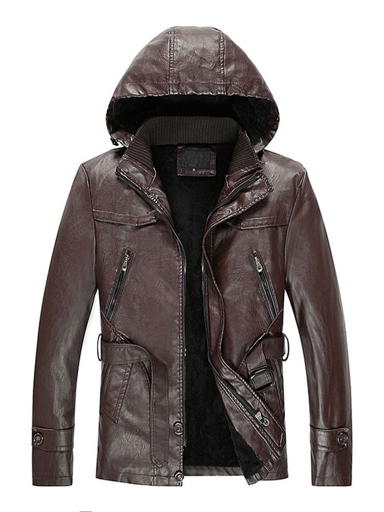 Schlanke Herrenjacke Mit Reißverschluss Und Kapuze