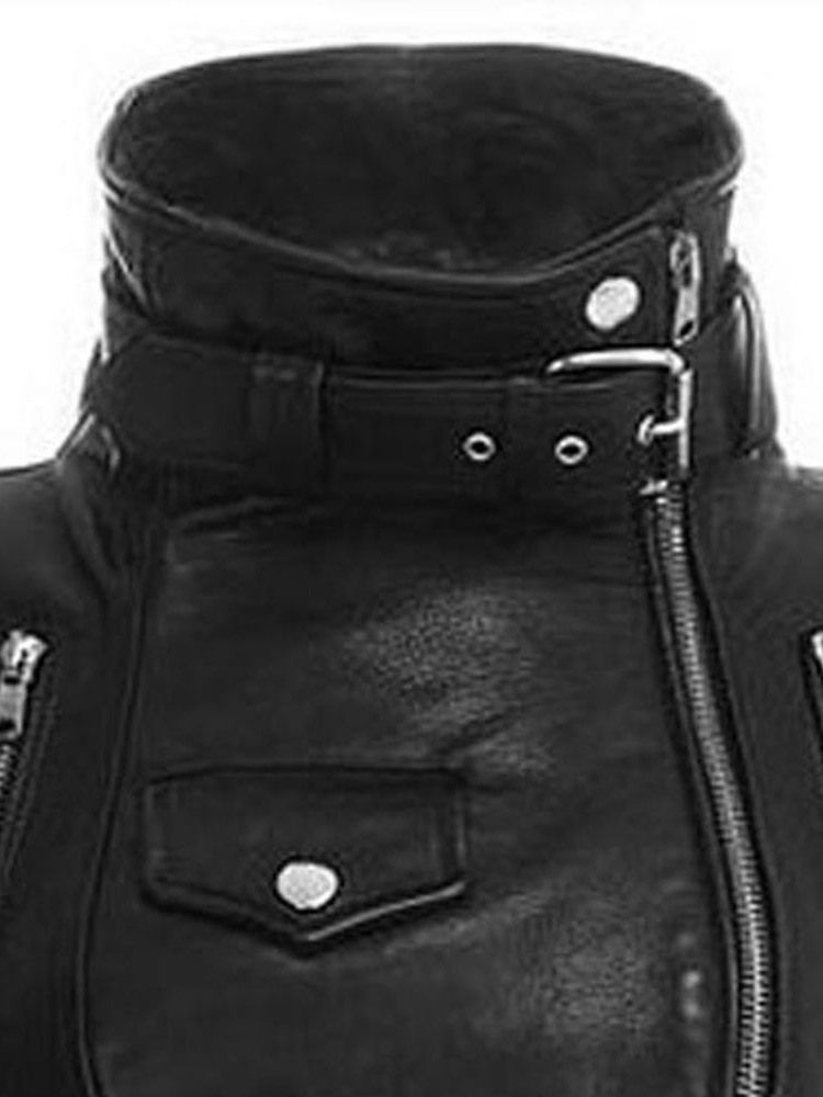 Slim Standard Pu Schwarz Damenjacke