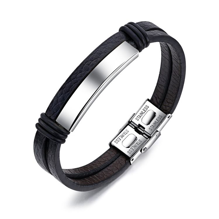 Herren Hot Edelstahl Lederarmband Für Herren Damen