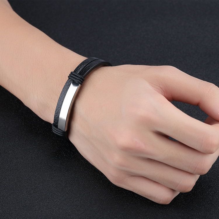 Herren Hot Edelstahl Lederarmband Für Herren Damen
