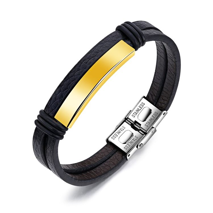 Herren Hot Edelstahl Lederarmband Für Herren Damen