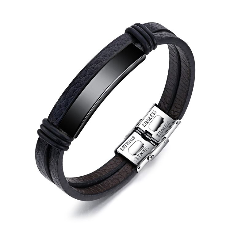 Herren Hot Edelstahl Lederarmband Für Herren Damen