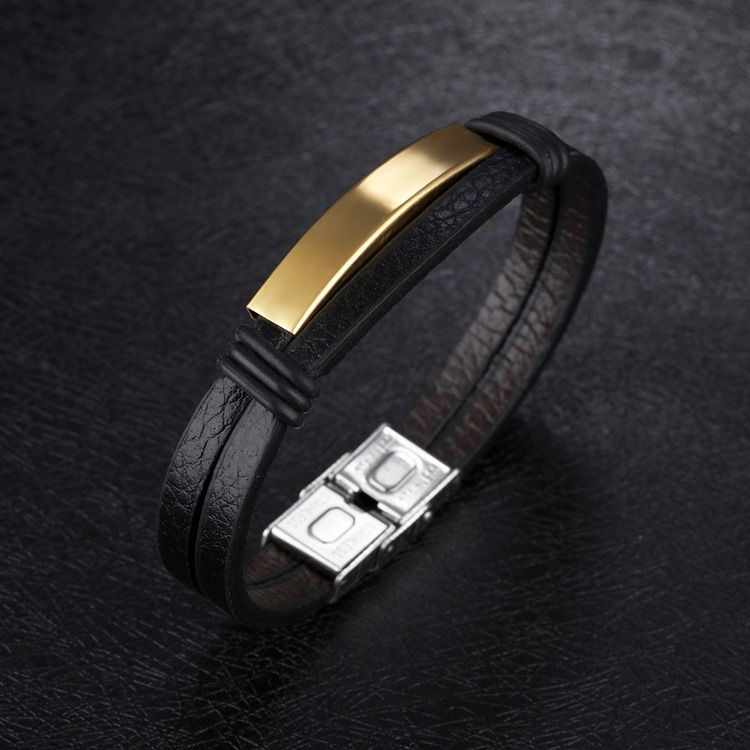 Herren Hot Edelstahl Lederarmband Für Herren Damen