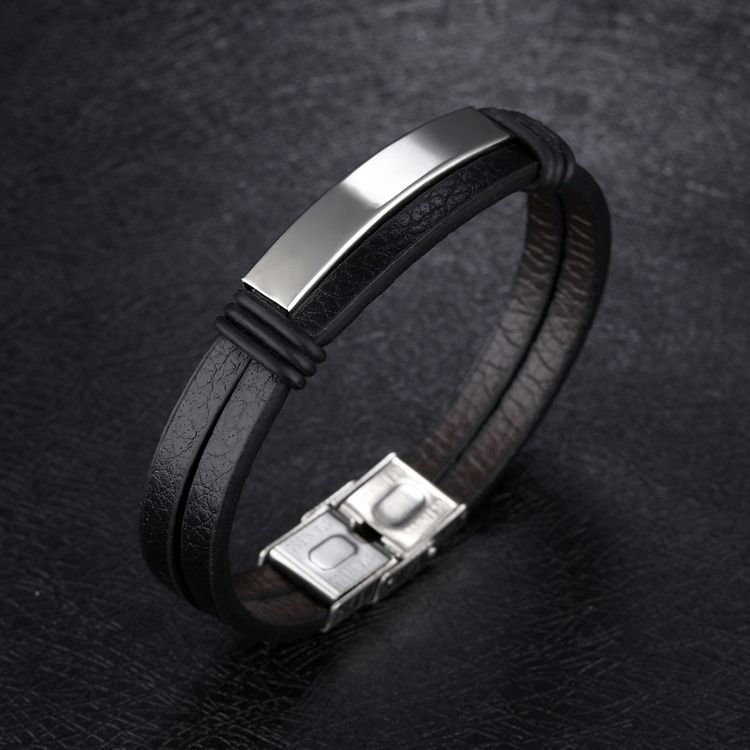 Herren Hot Edelstahl Lederarmband Für Herren Damen