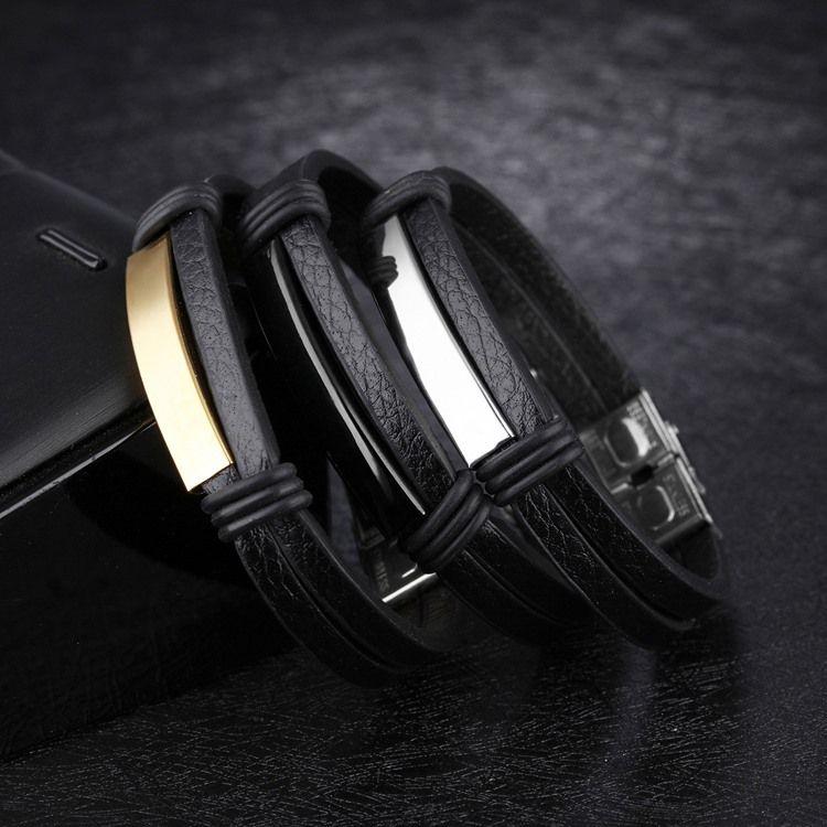 Herren Hot Edelstahl Lederarmband Für Herren Damen
