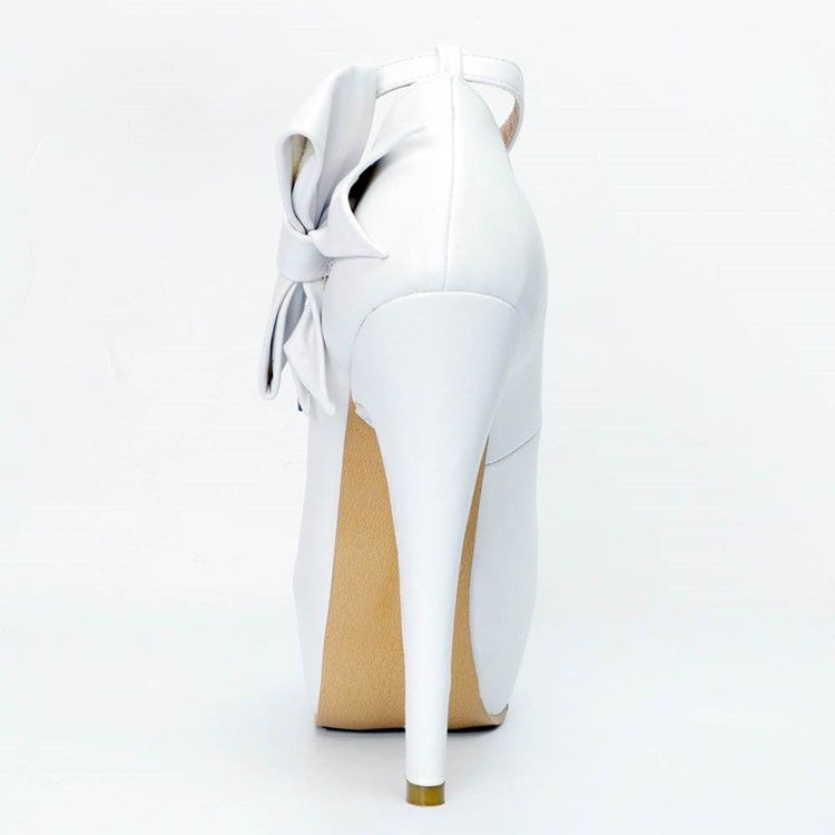 Damen Peep Toe Schlichte Stiletto-pumps Mit Schleife