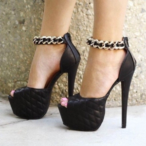 Damen Plateau-pumps Mit Peep-toe-stiletto-absatz