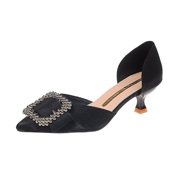 Damen Pumps Mit Strass-spitze Und Kitten Heel
