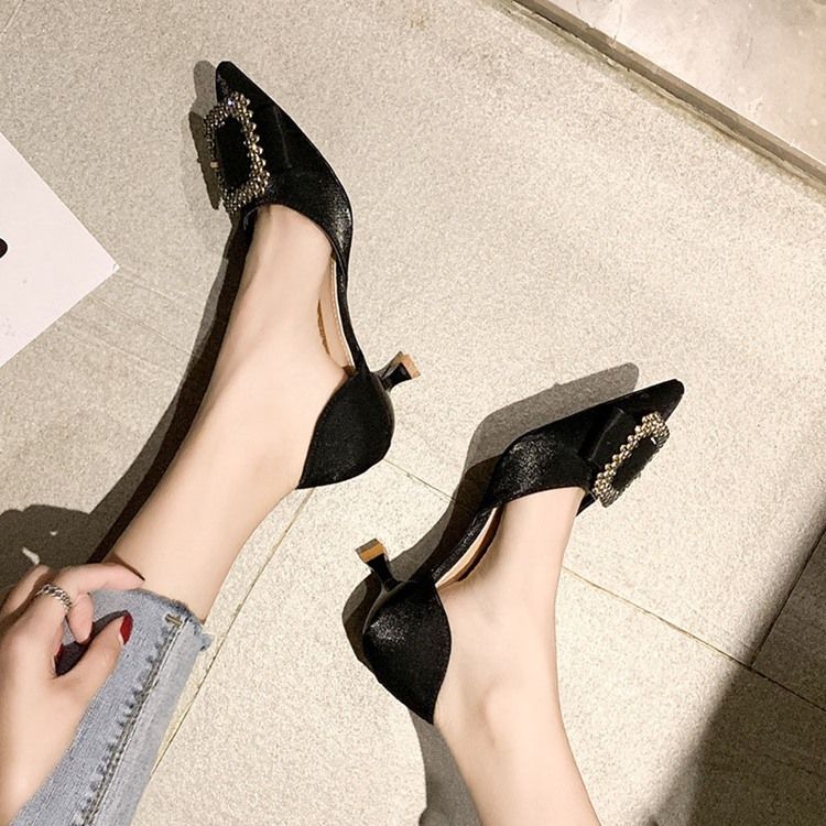 Damen Pumps Mit Strass-spitze Und Kitten Heel