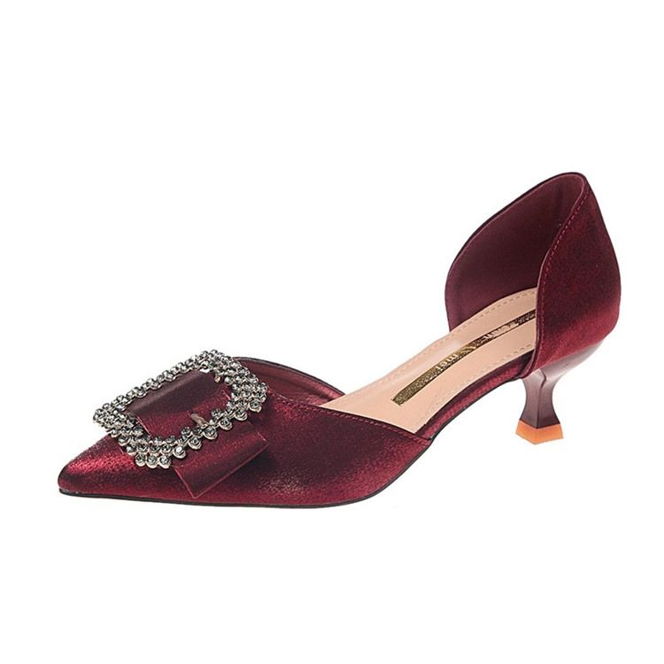 Damen Pumps Mit Strass-spitze Und Kitten Heel