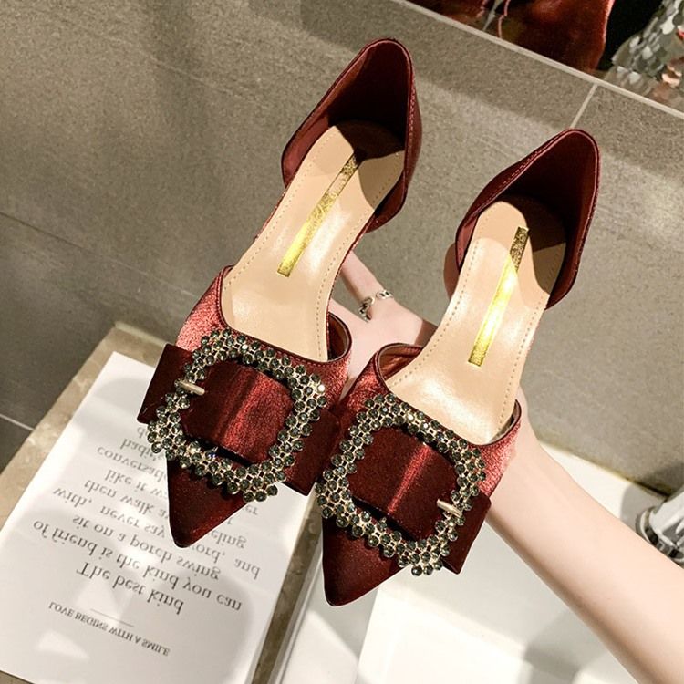 Damen Pumps Mit Strass-spitze Und Kitten Heel