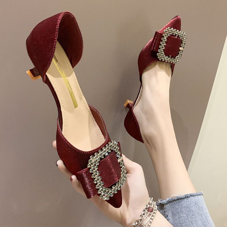 Damen Pumps Mit Strass-spitze Und Kitten Heel