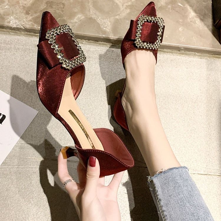 Damen Pumps Mit Strass-spitze Und Kitten Heel
