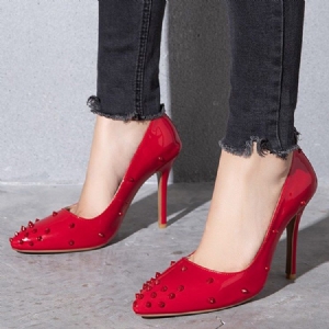 Damen Spitzschuh Nieten Sexy Stiletto Pumps