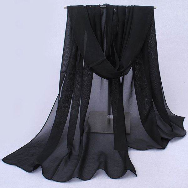 Damenmode Einfarbiger Chiffon-schal