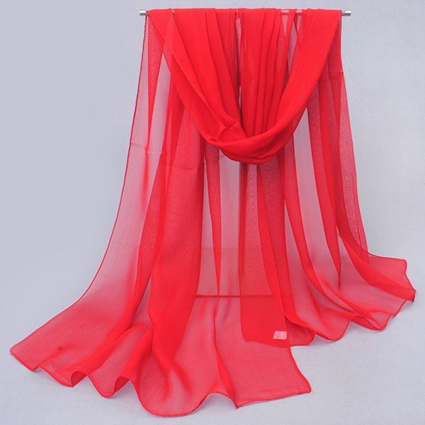 Damenmode Einfarbiger Chiffon-schal