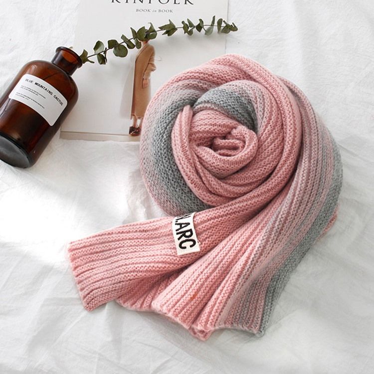 Zweifarbiger Damenschal Stricken