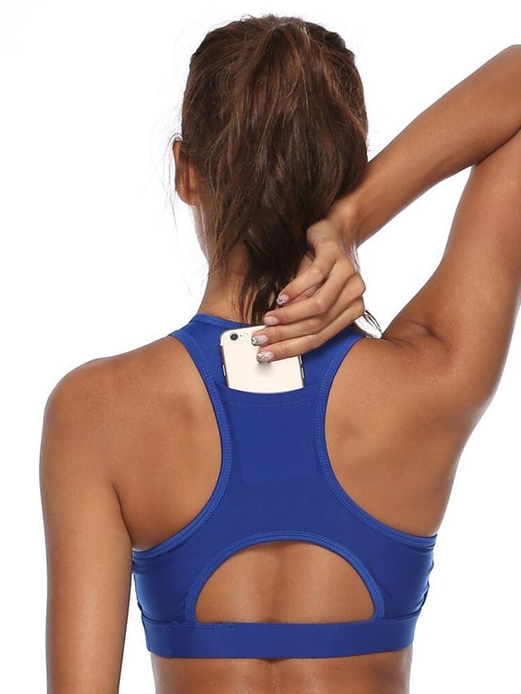 Frauen Plain Back Pocket Running Yoga Sport-bhs