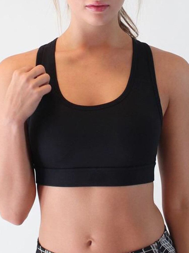 Frauen Plain Back Pocket Running Yoga Sport-bhs