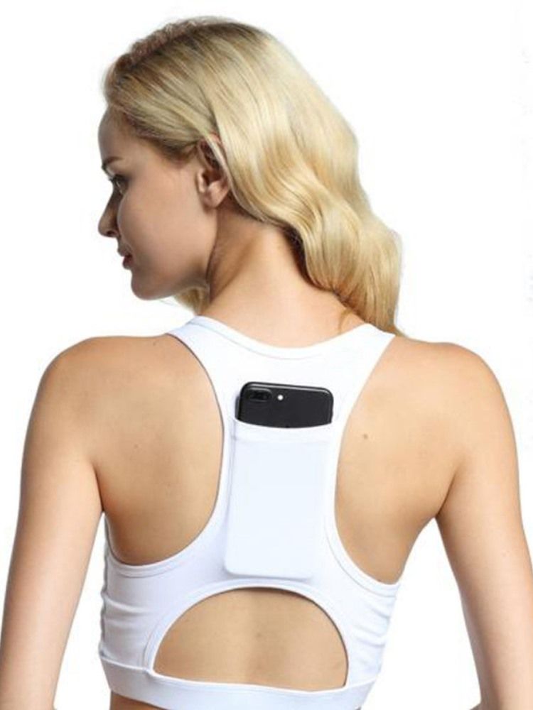 Frauen Plain Back Pocket Running Yoga Sport-bhs