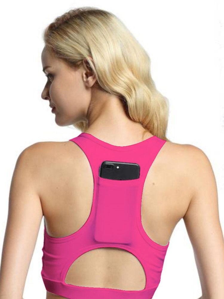 Frauen Plain Back Pocket Running Yoga Sport-bhs
