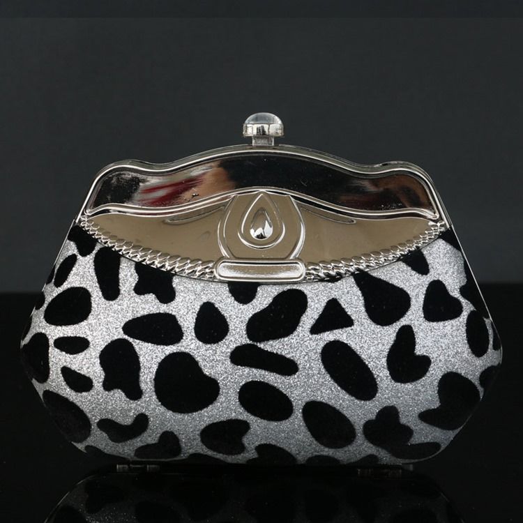 Muschelförmige Strass-leoparden-clutch
