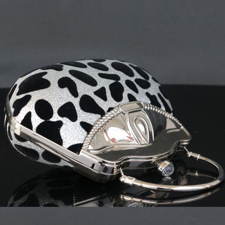 Muschelförmige Strass-leoparden-clutch