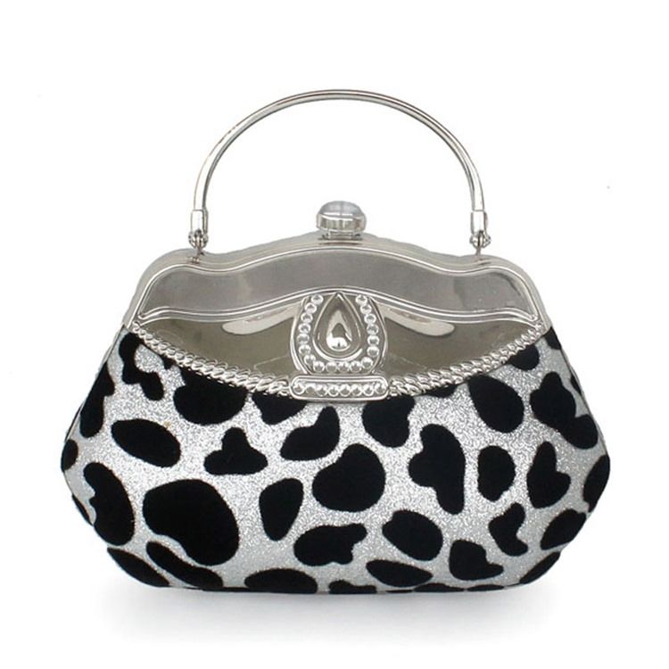 Muschelförmige Strass-leoparden-clutch