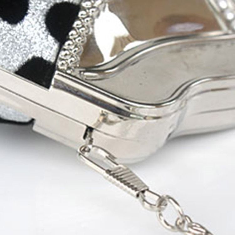Muschelförmige Strass-leoparden-clutch
