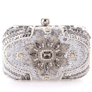 Promi Perlenstickerei Abend Clutch