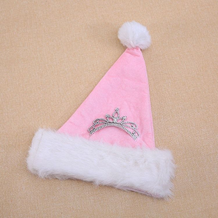 Damen-stoff-dekoration Rosa Weihnachtsmütze