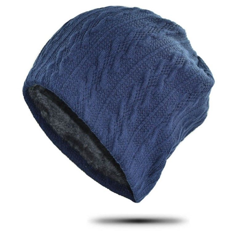 Herren Lässige Wollstrick-winter-einfarbige Mütze