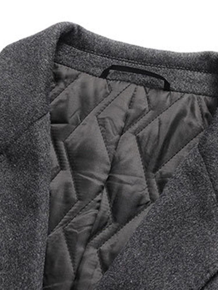 Männermantel Mit Mittellangem Gekerbtem Revers Schlichter A-linien-mantel