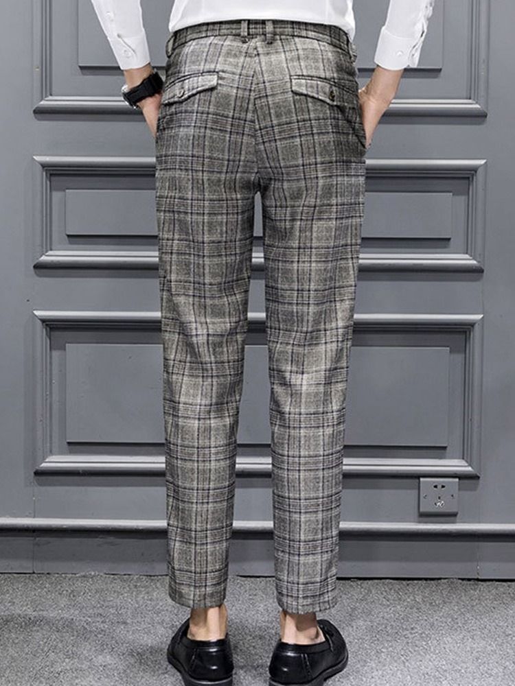 Bleistifthose Karierter Druck Herbst Koreanische Casual Herrenhosen