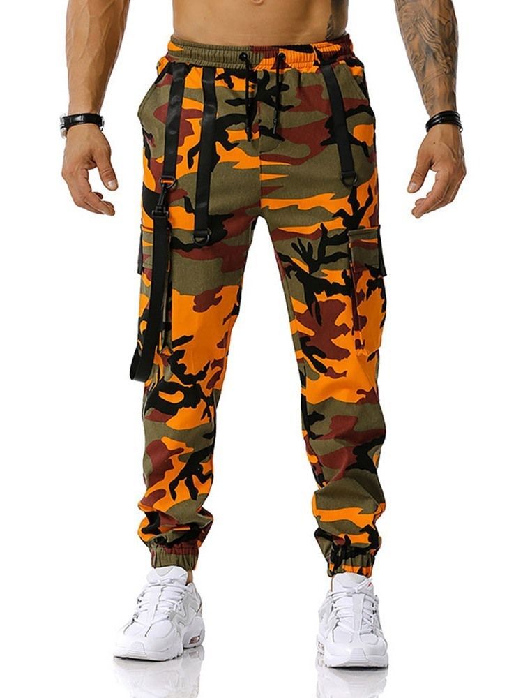 Camouflage Pocket Pencil Pants Casual Lace-up Casual Herrenhosen