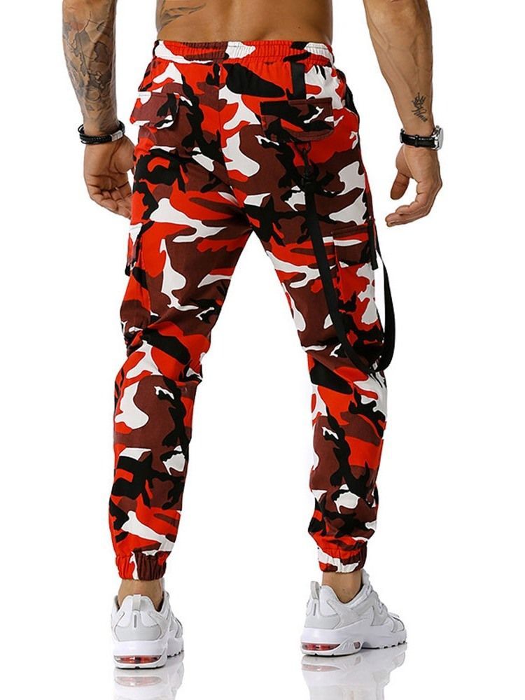 Camouflage Pocket Pencil Pants Casual Lace-up Casual Herrenhosen