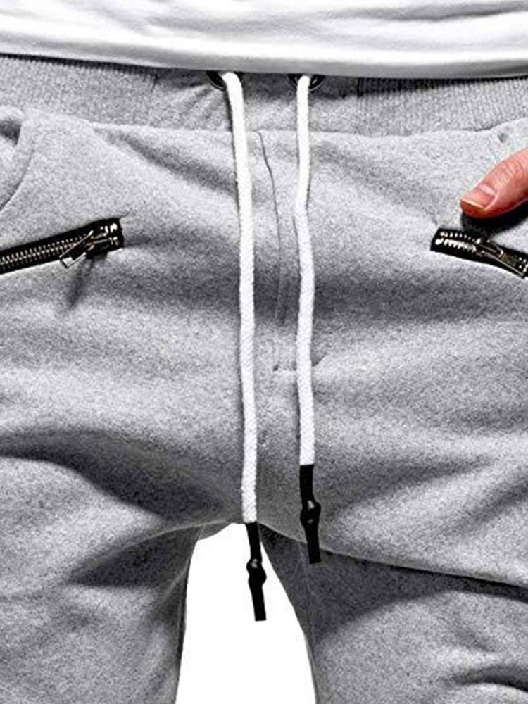Color Block Lace-up Harem Mid Waist Herren Freizeithose