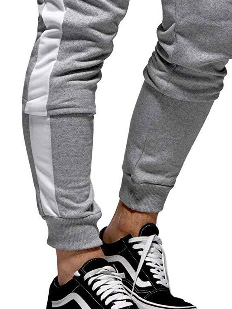 Color Block Lace-up Harem Mid Waist Herren Freizeithose