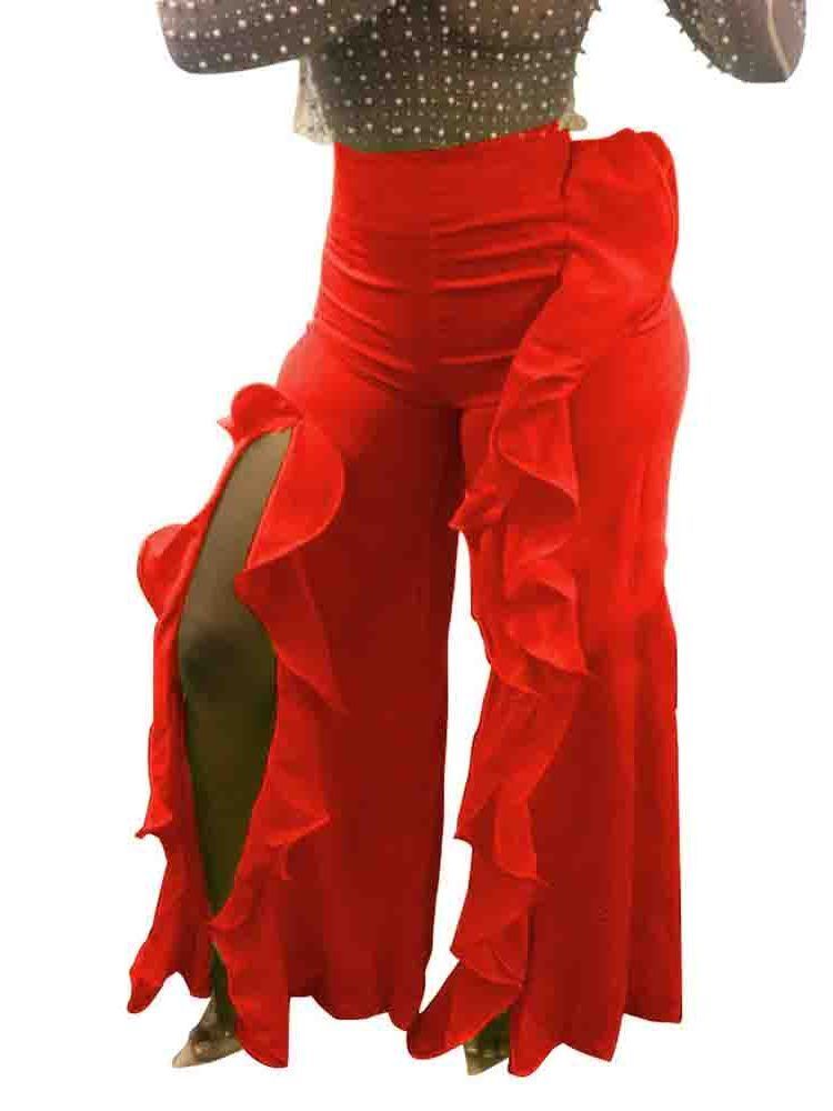 Damen Lose Schlichte In Voller Länge Mit Weitem Bein Mode Beiläufige Hosen