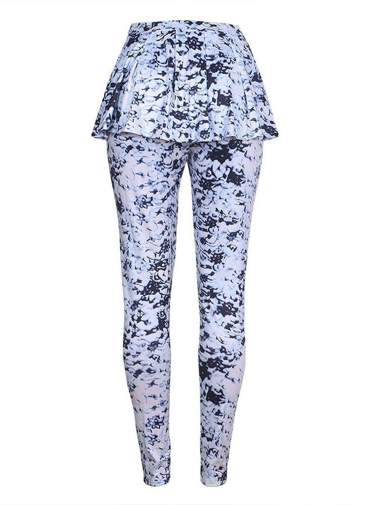 Damen-print Skinny In Voller Länge Freizeithose