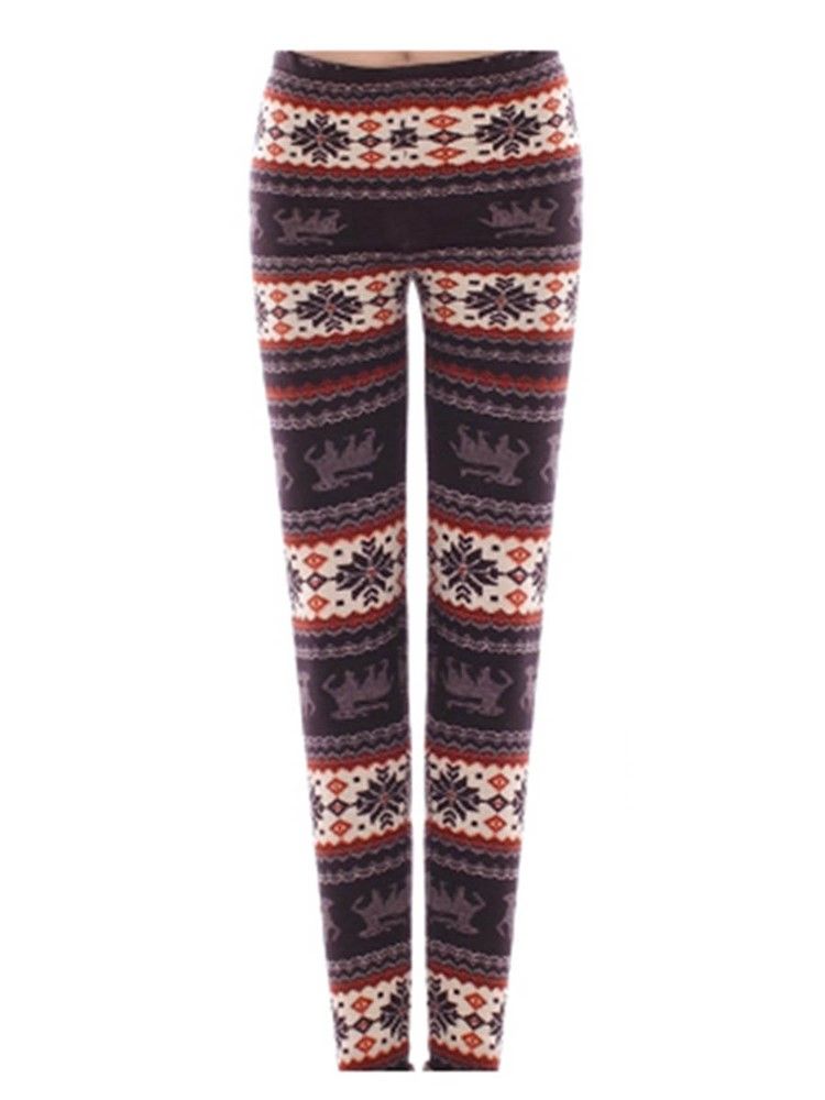 Dicke Print Winter Damen Leggings Hosen