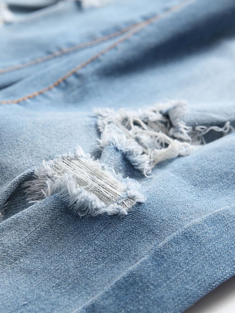 Einfaches Loch Reißverschluss Baumwoll-denim Vogue Slim Herrenhose