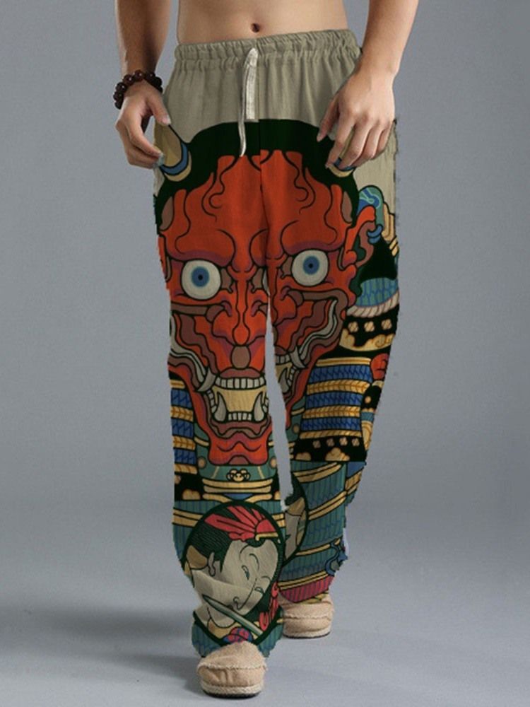 Europäische Herren Freizeithose Mit Geradem Print