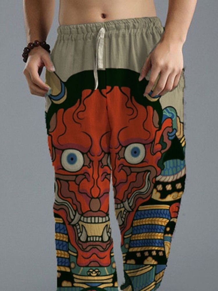 Europäische Herren Freizeithose Mit Geradem Print