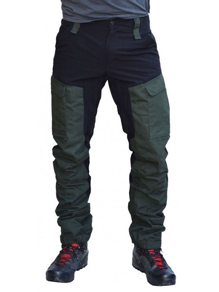Herren-farbblock-patchwork-overall Four Seasons Zipper Casual Pants