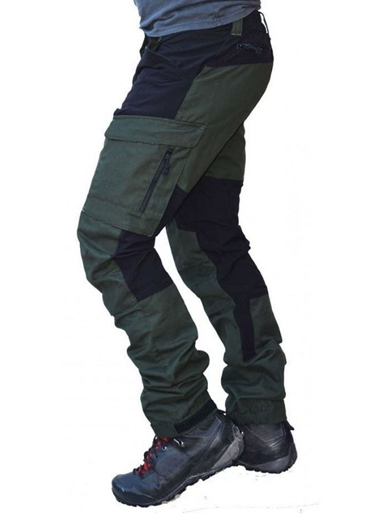 Herren-farbblock-patchwork-overall Four Seasons Zipper Casual Pants